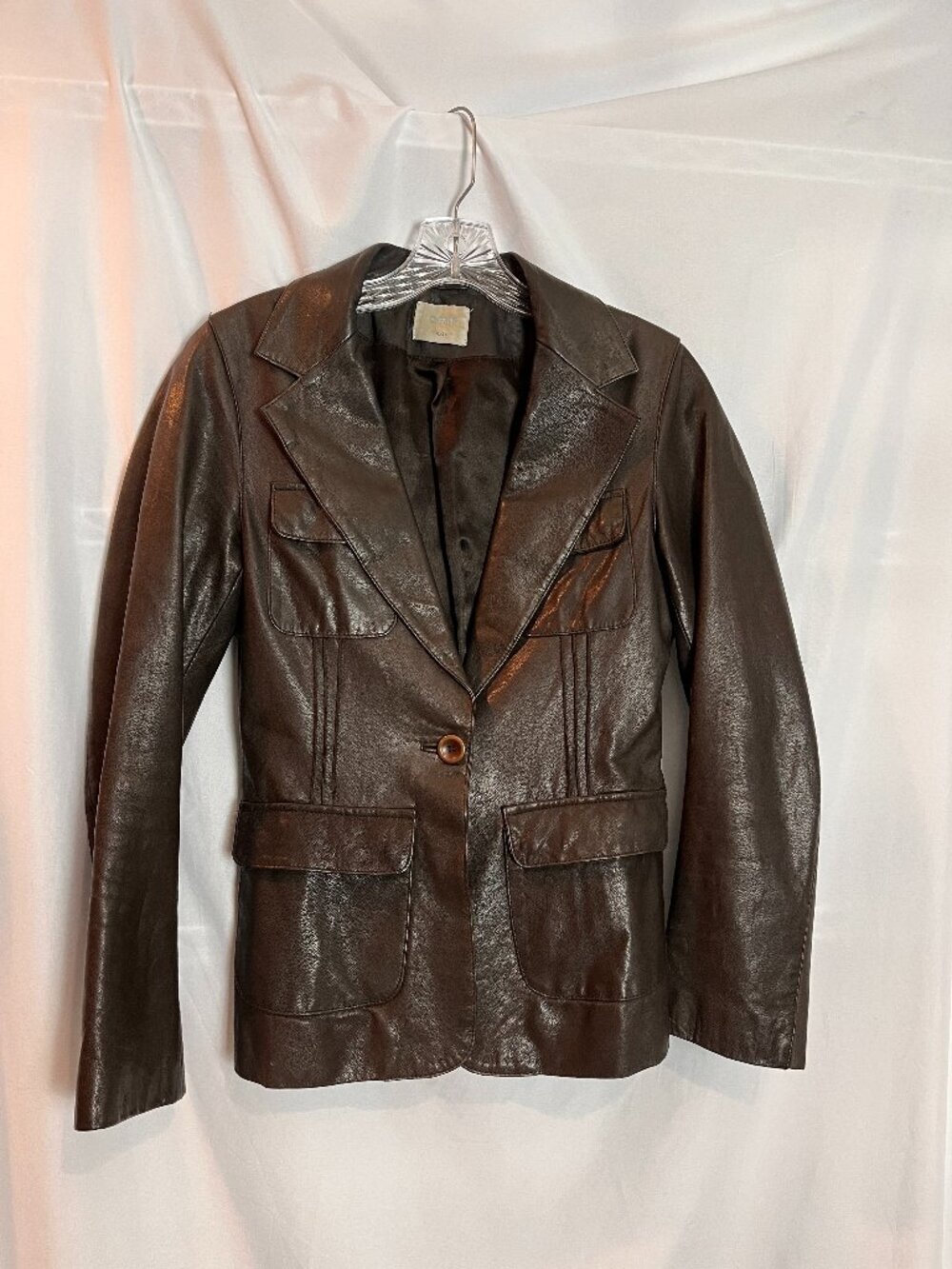 Women's Brown Leather Oasis Blazer Size 8